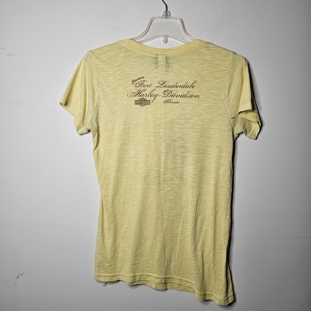 Harley-Davidson Chester's Fort Lauderdale Florida Studded Scoop Neck Tee XL - Picture 5 of 8